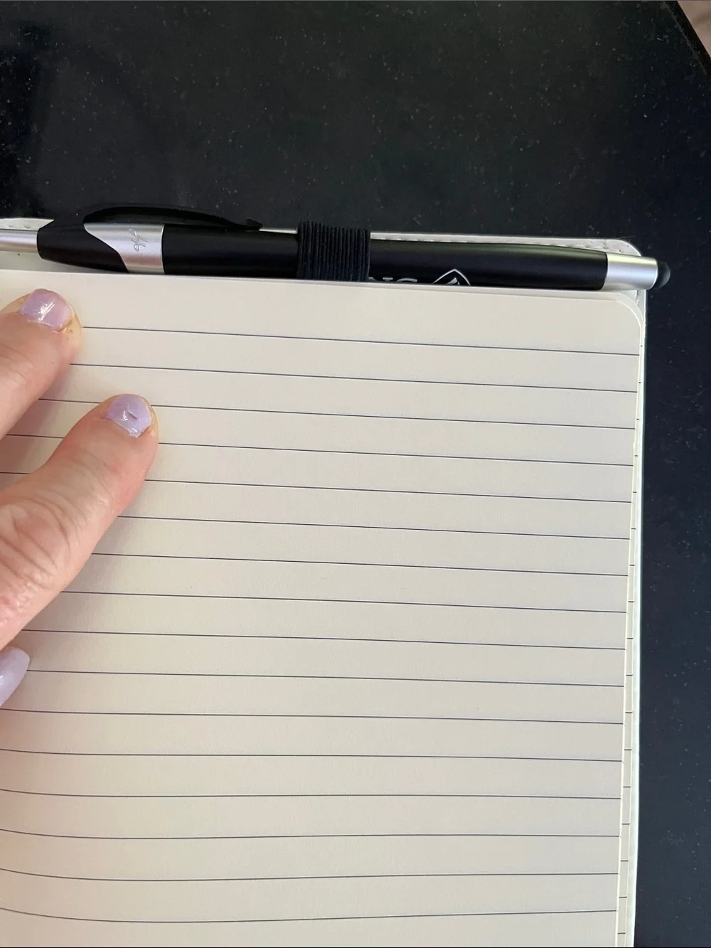White Journal Notebook SNHU ivory Saratoga leather journal w/ pen